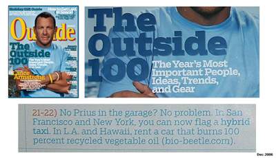 bio-beetle in Outside magazine